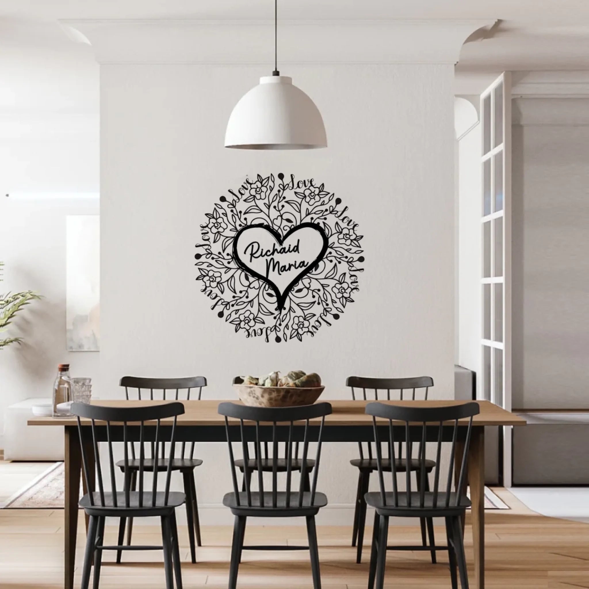 Personalized Heart - Shaped Floral Metal Wall Decor - Custom Couple Name Romantic Home Decoration - Valentine’s Day Gift 1083940 - DiyGiftly