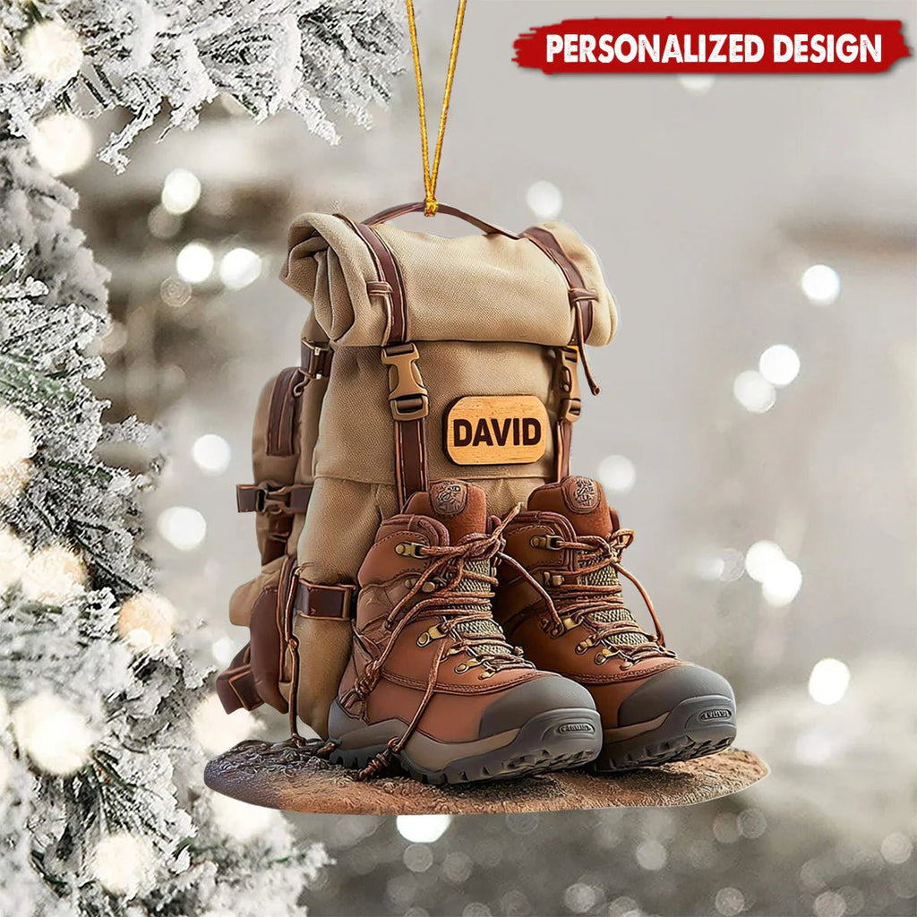 Personalized Hiking Acrylic Ornament - 2D Flat Design for Hiking Lovers, Perfect Christmas Ornament for Adventurers and Outdoor Enthusiasts 88050688 - DiyGiftly