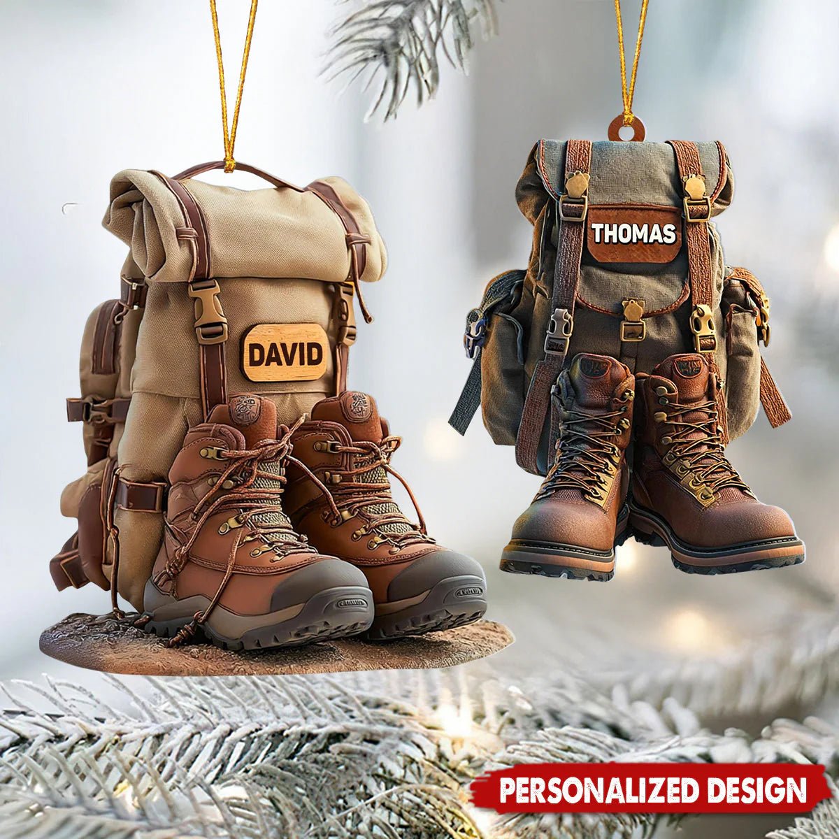 Personalized Hiking Acrylic Ornament - 2D Flat Design for Hiking Lovers, Perfect Christmas Ornament for Adventurers and Outdoor Enthusiasts 88050688 - DiyGiftly