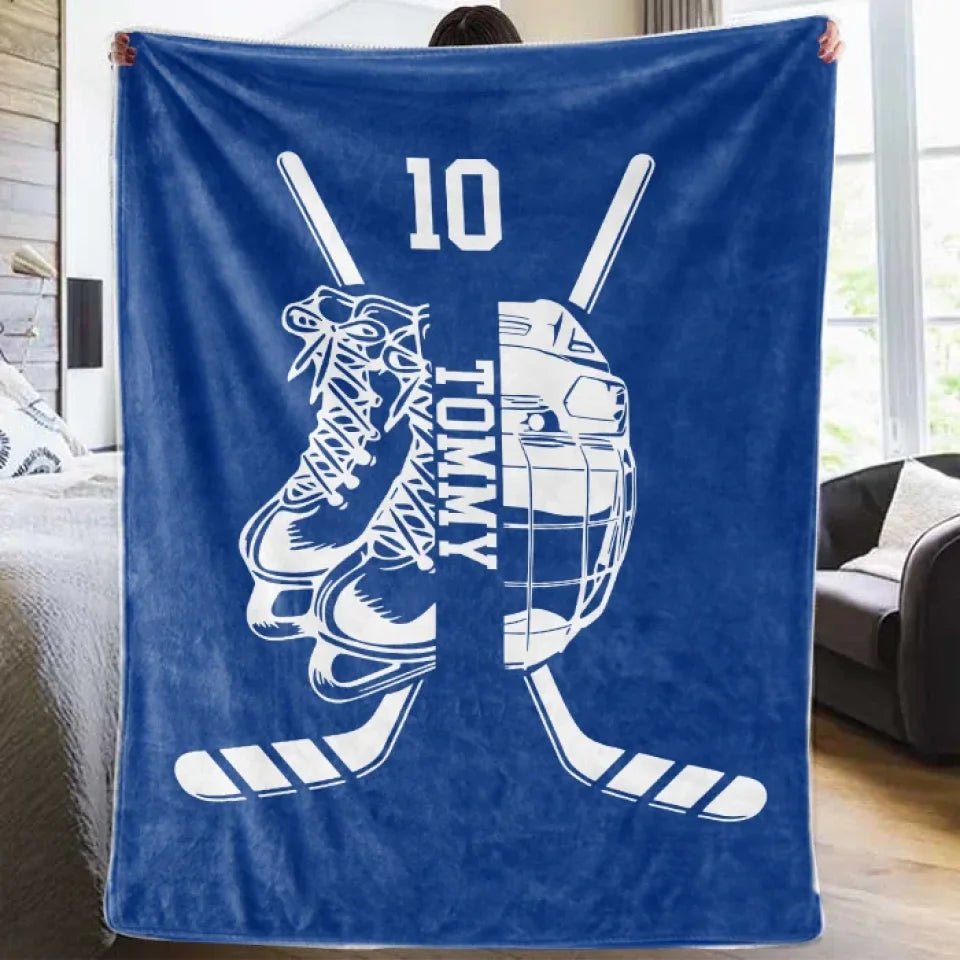 Personalized Hockey Blanket 748379 - DiyGiftly