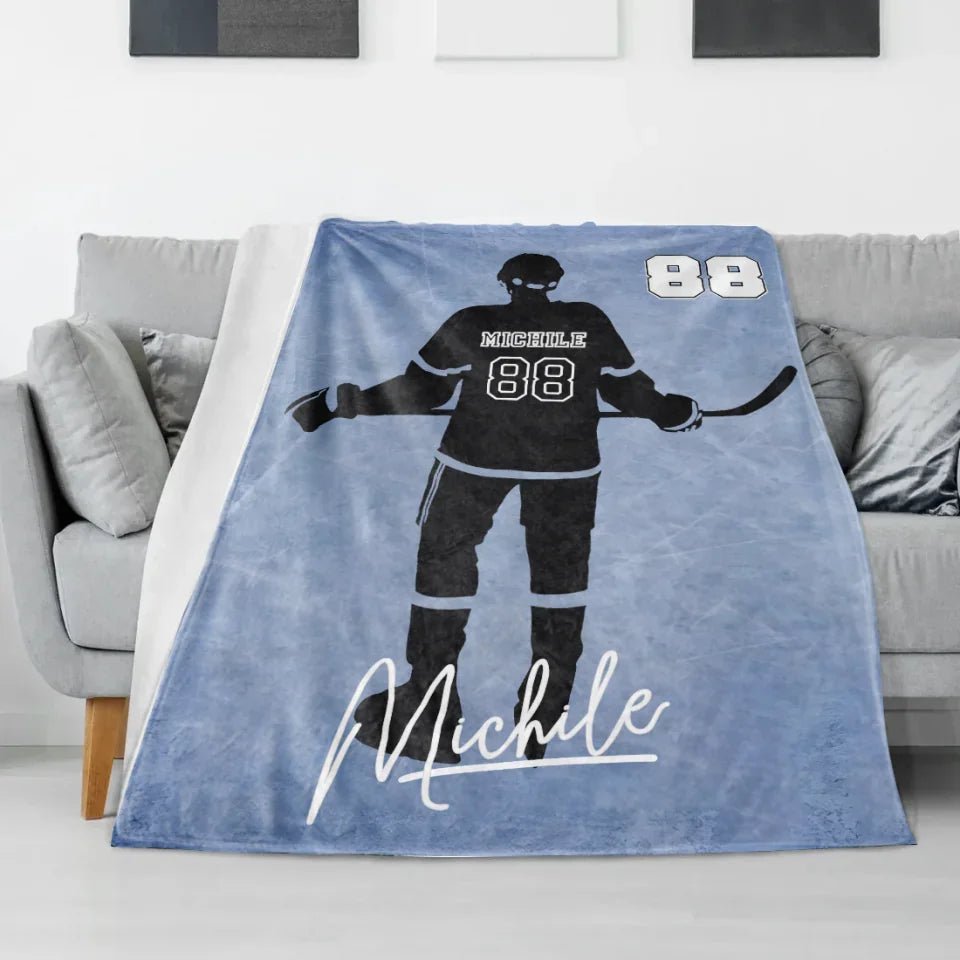Personalized Hockey Blanket Gift 747683 - DiyGiftly