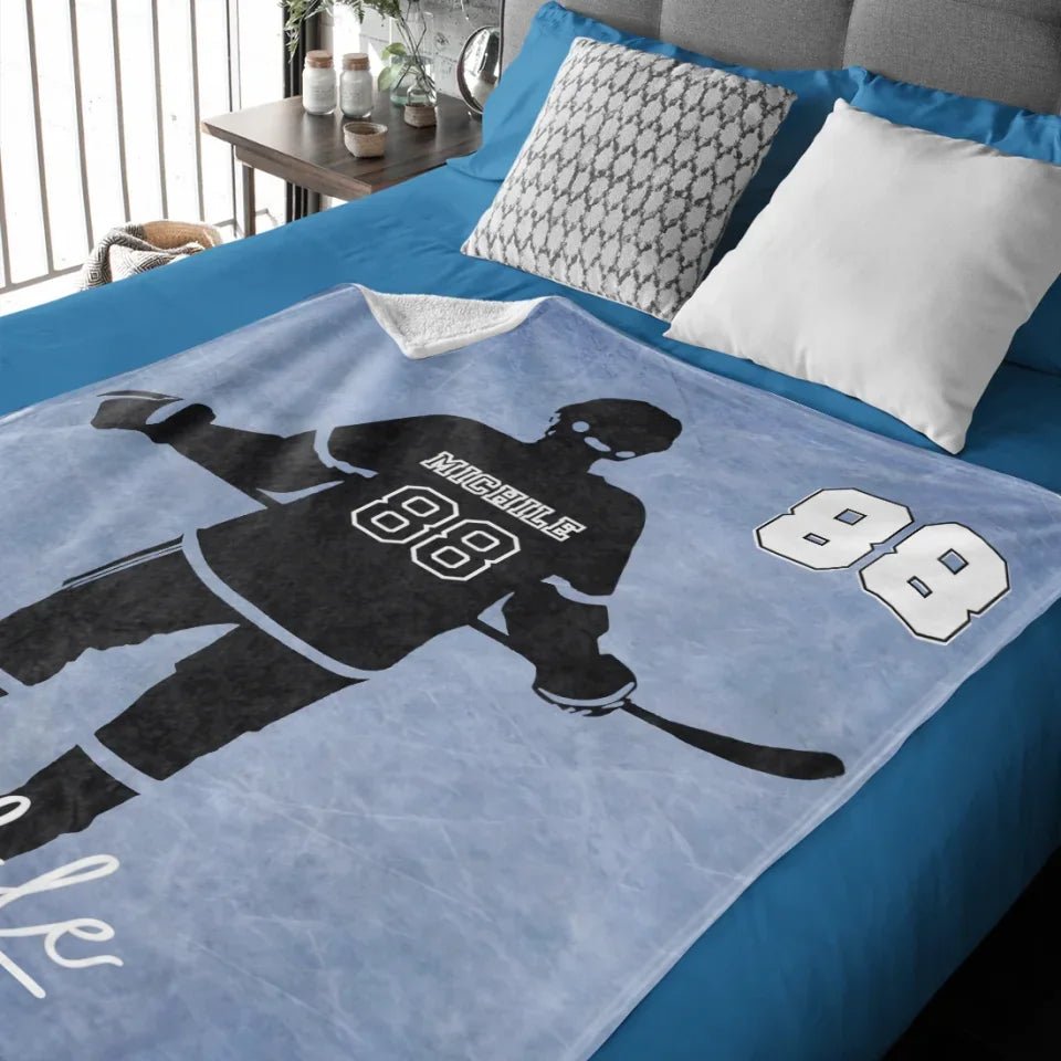 Personalized Hockey Blanket Gift 747683 - DiyGiftly