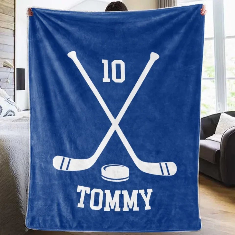 Personalized Hockey Blanket Gift 748439 - DiyGiftly