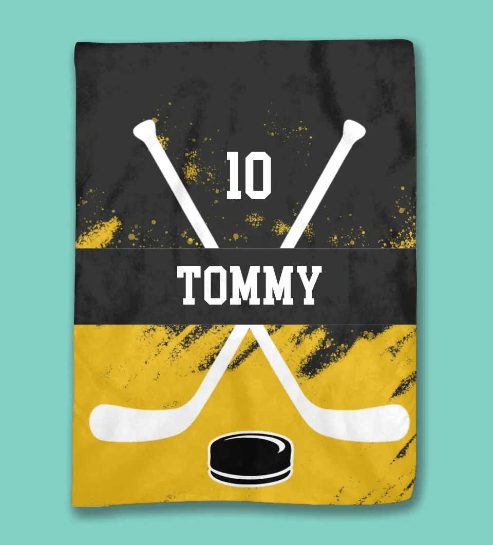Personalized Hockey Player Blanket 748571 - DiyGiftly