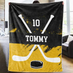 Personalized Hockey Player Blanket 748571 - DiyGiftly