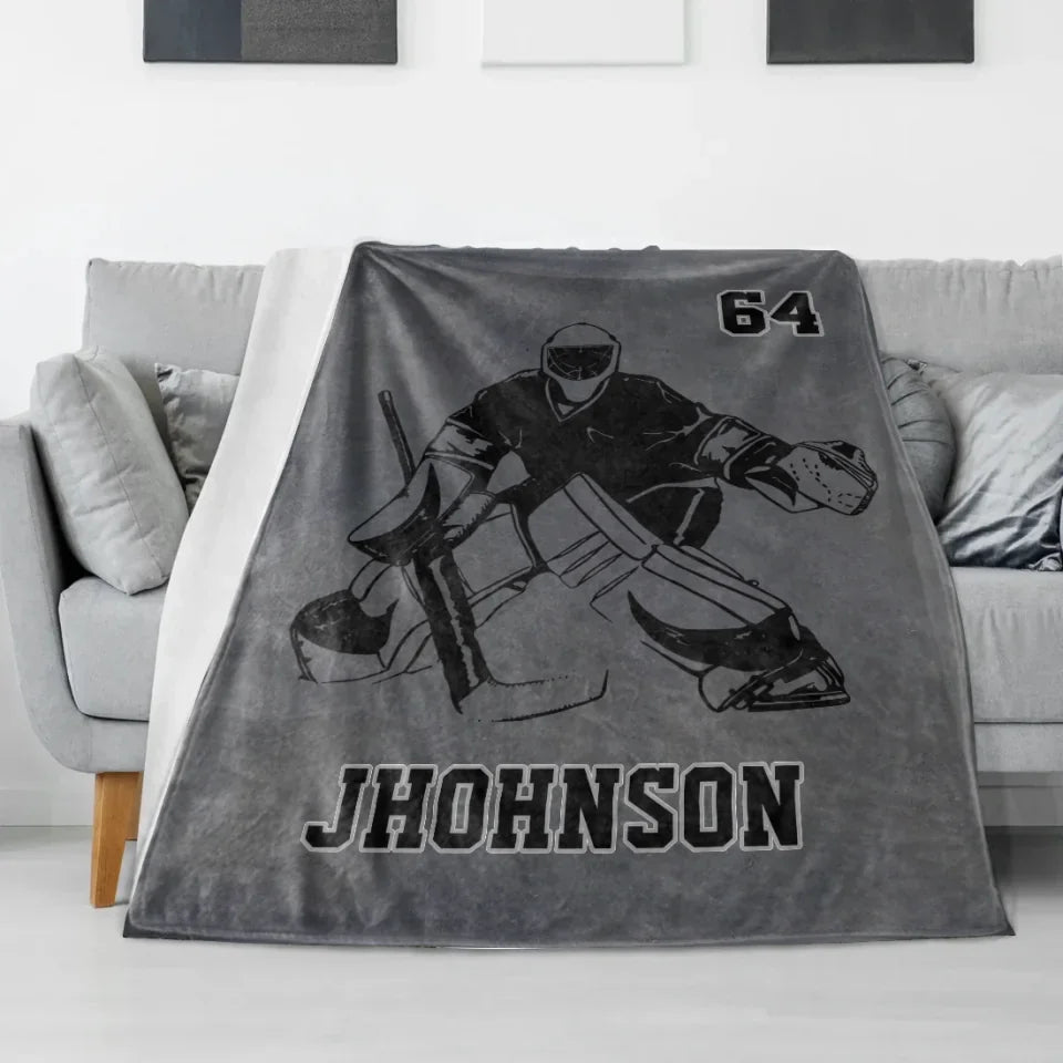 Personalized Hockey Player Soft Comfort Blanket 747830 - DiyGiftly