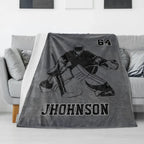 Personalized Hockey Player Soft Comfort Blanket 747830 - DiyGiftly