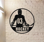 Personalized Hockey Wall Art – Custom Name & Number Metal Sign, Sports Room Decor for Teen Boys, Man Cave Wall Hanging, Hockey Player Gift, Team Coach Present, Bedroom Decoration for Hockey Fans 49034496 - DiyGiftly