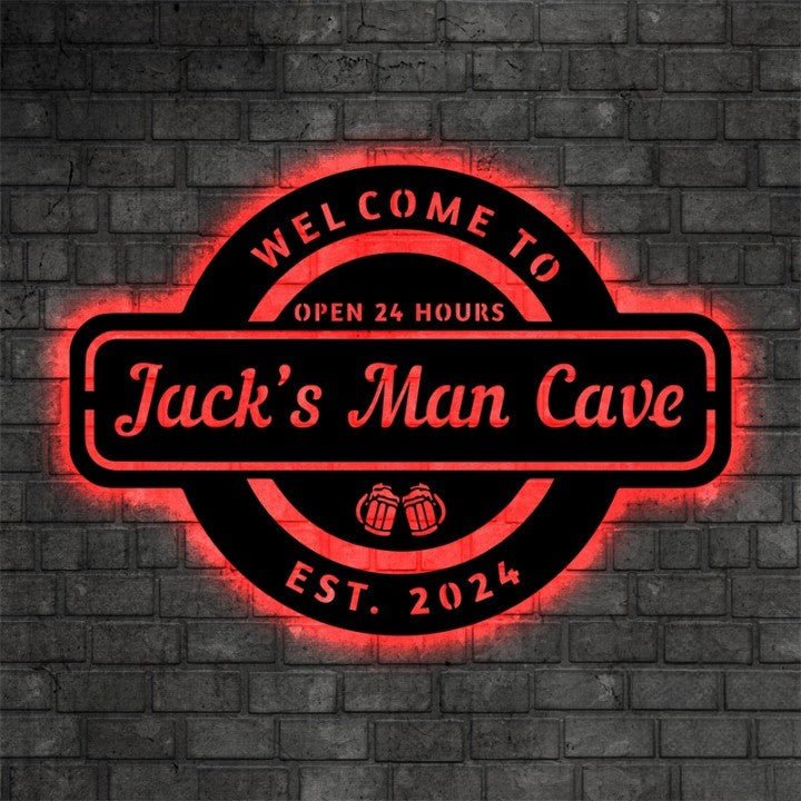 Personalized Home Bar Illuminated Sign – Custom LED Light Sign with Name, Man Cave Pub Wall Decor Gift for Beer Lovers 01923840 - DiyGiftly
