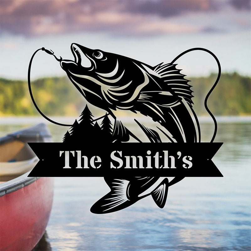 Personalized Home Metal Fishing Sign – Custom Cabin, Lake House, or Outdoor Wall Plaque, Gift for Anglers & Fishing Enthusiasts 2052864 - DiyGiftly