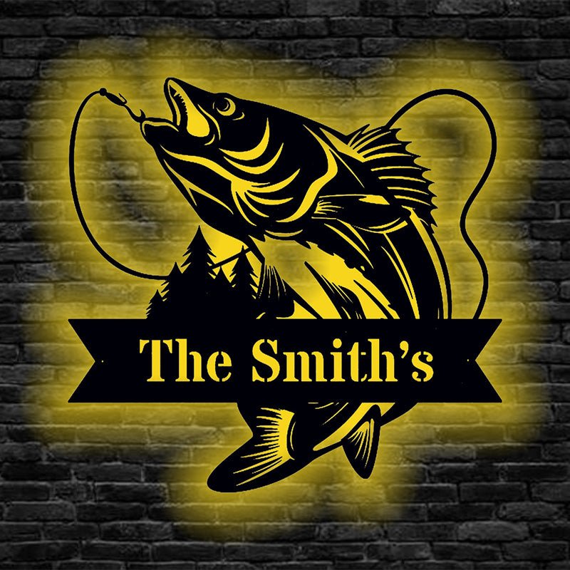 Personalized Home Metal Fishing Sign – Custom Cabin, Lake House, or Outdoor Wall Plaque, Gift for Anglers & Fishing Enthusiasts 2052864 - DiyGiftly