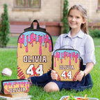 Personalized Ice Cream Dripping Baseball Sports Backpack Lunch Bag Pencil Case Set with Name and Number Back to School Gift for Kids Students 60279808 - DiyGiftly