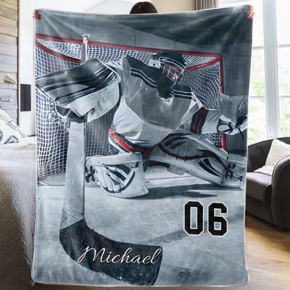 Personalized Ice Hockey Blanket Gift 748328 - DiyGiftly