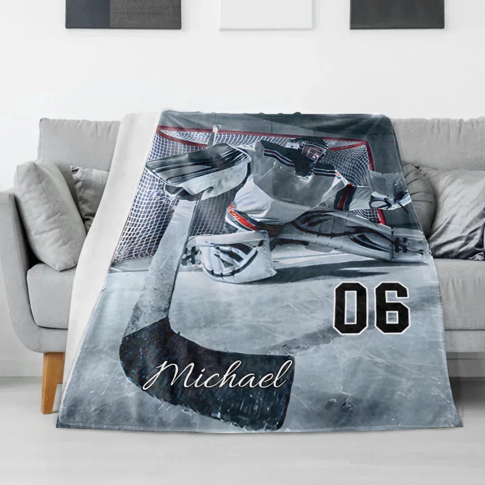 Personalized Ice Hockey Blanket Gift 748328 - DiyGiftly