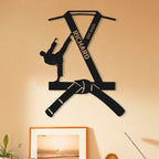 Personalized Karate Black Belt and Shirt Metal Badge – Custom Martial Arts Wall or Shelf Display with LED Light, Unique Gift for Karate Students, Instructors, and Martial Arts Enthusiasts 63702016 - DiyGiftly