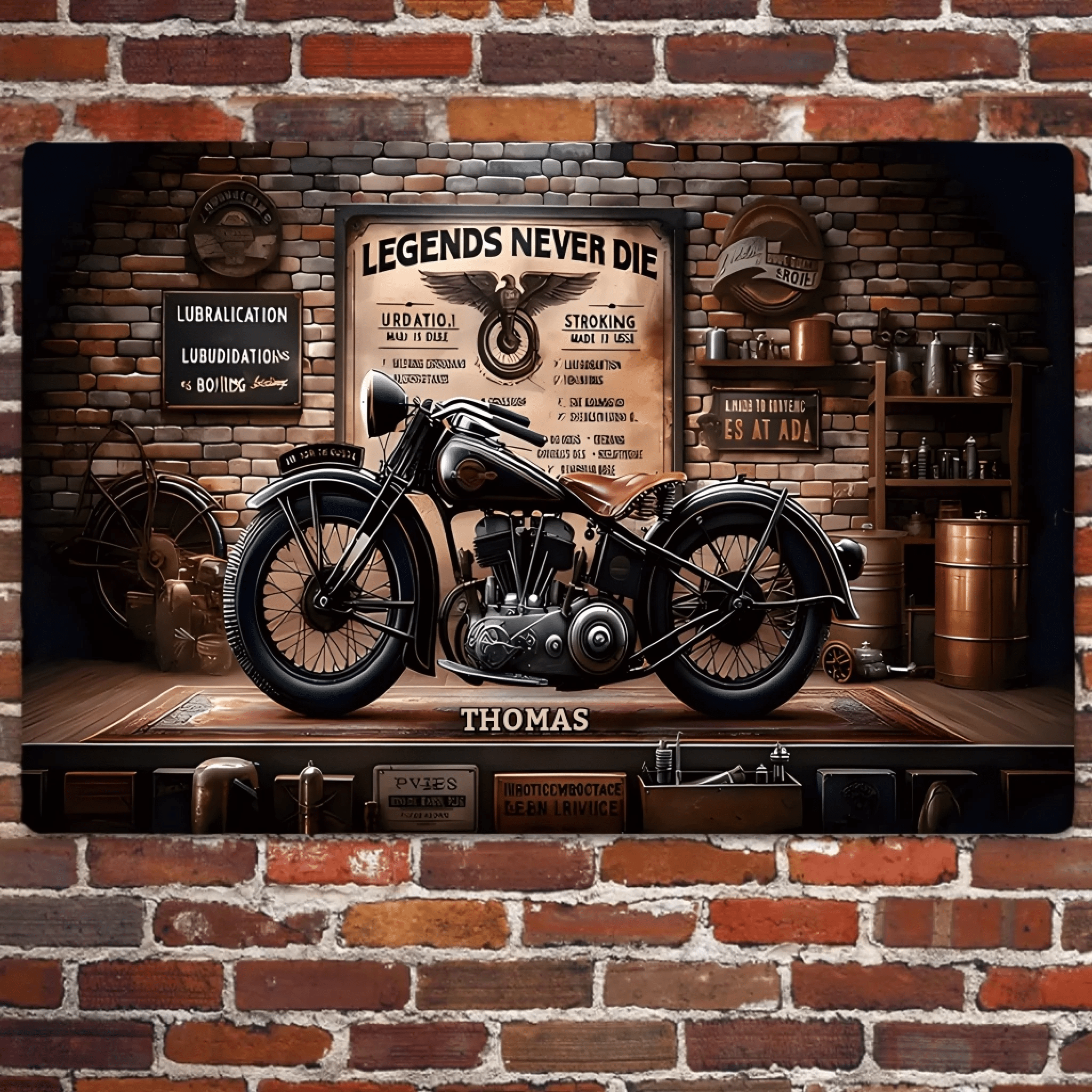 Personalized Legends Never Die Biker Rectangle Metal Sign – Gift For Biker 747898 - 747900 - DiyGiftly