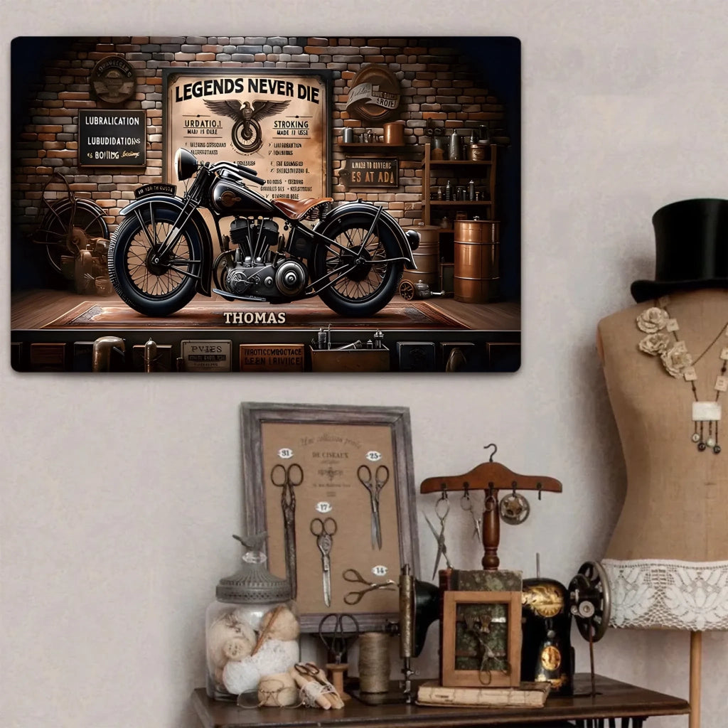 Personalized Legends Never Die Biker Rectangle Metal Sign – Gift For Biker 747898 - 747900 - DiyGiftly