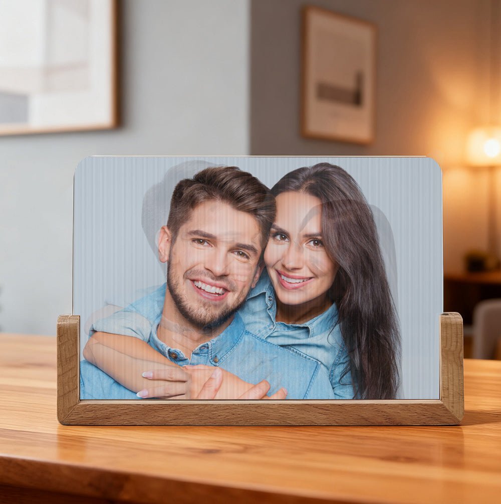 Personalized Lenticular Photo Frame – Custom 2 - Image Flip Frame Birthday or Anniversary Gift - DiyGiftly