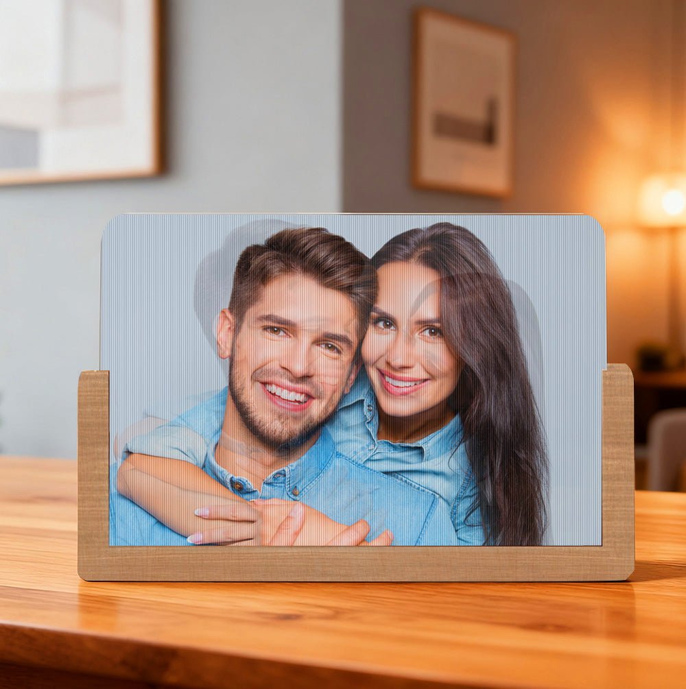 Personalized Lenticular Photo Frame – Custom 2 - Image Flip Frame Birthday or Anniversary Gift - DiyGiftly