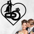 Personalized Love Ring Wedding Metal Sign – Custom Couple Name Engagement Plaque, Romantic Anniversary Wall Art, Rustic Bridal Shower Gift Decoration 76787200 - DiyGiftly