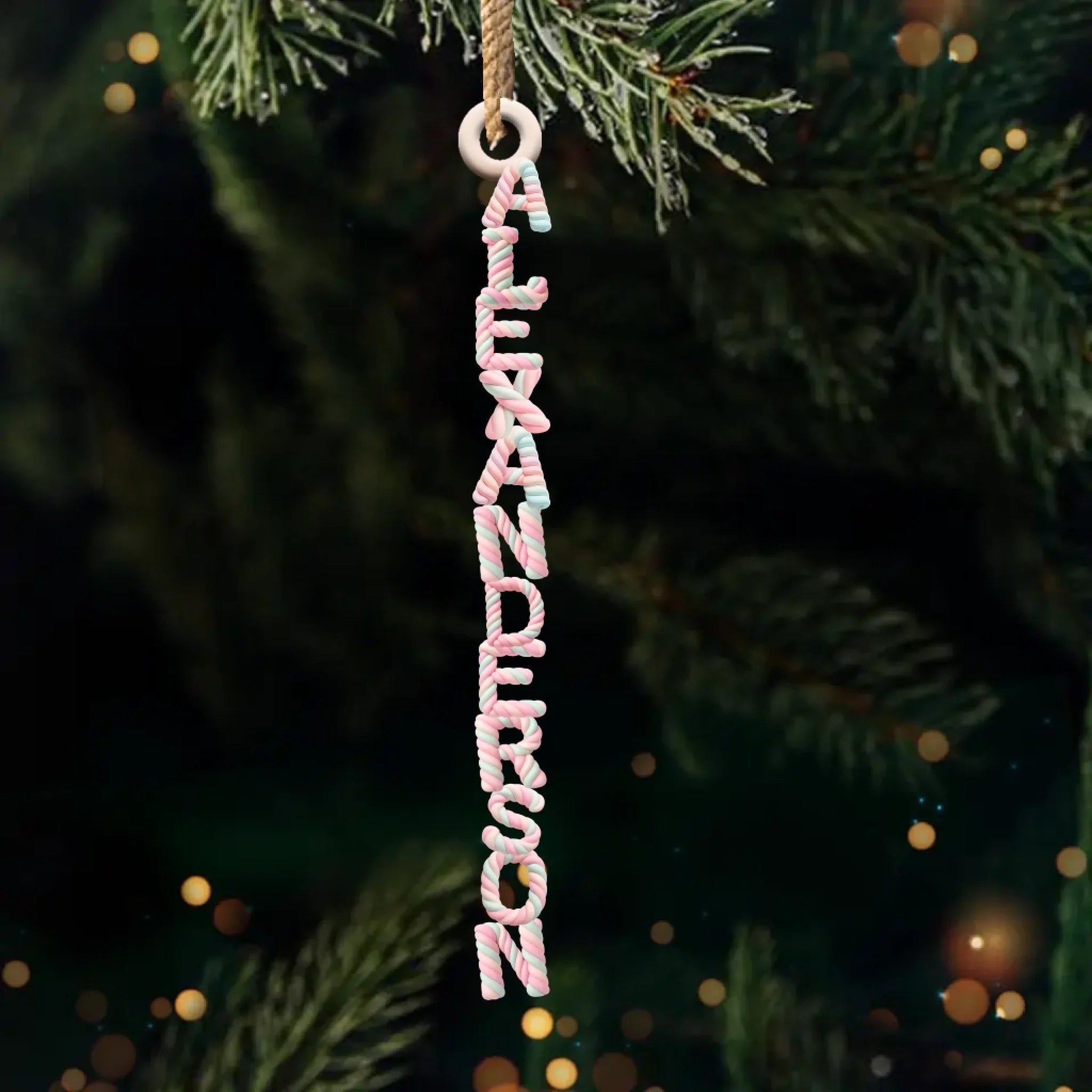 Personalized Marshmallow Initial Wooden Ornament – Christmas & Birthday Gifts for Mom, Dad, and Children 1047146 - DiyGiftly