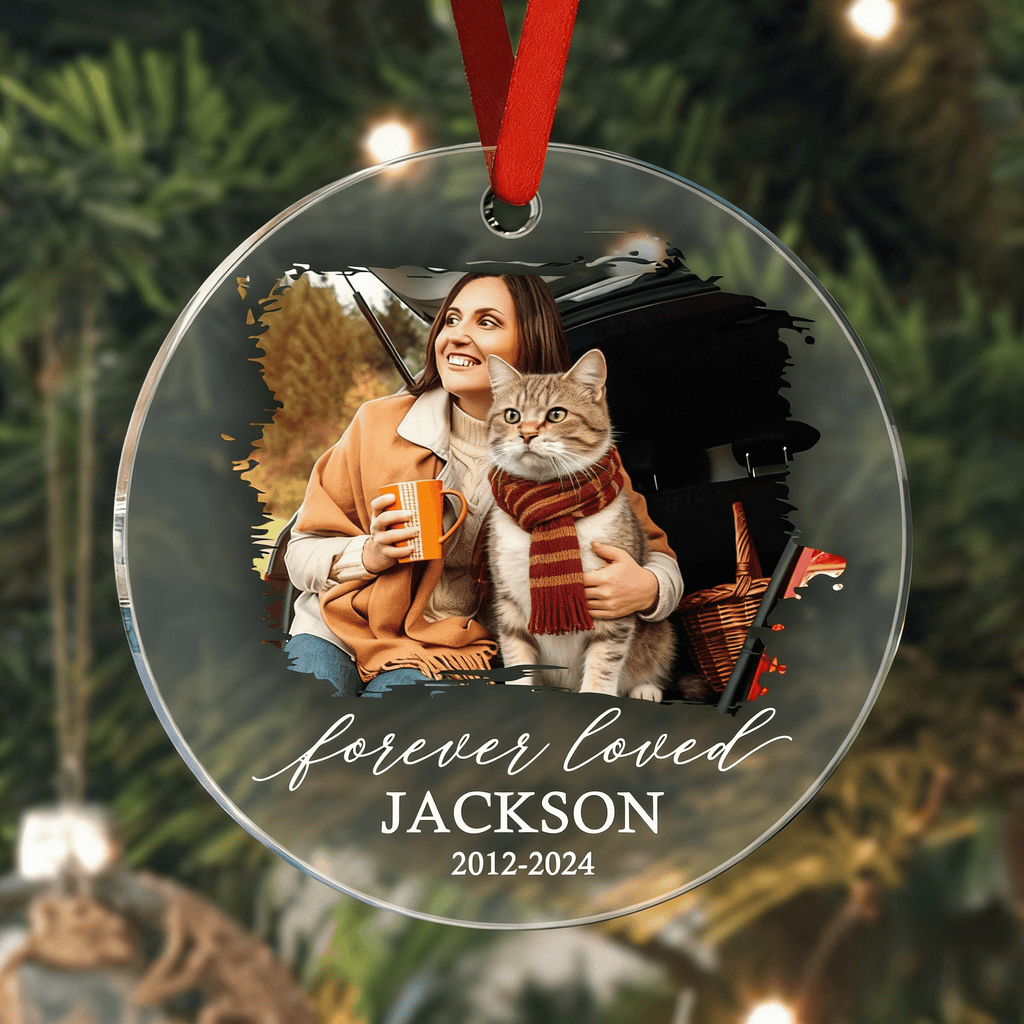 display keepsake personalized cat photo ornament loss of cat gift