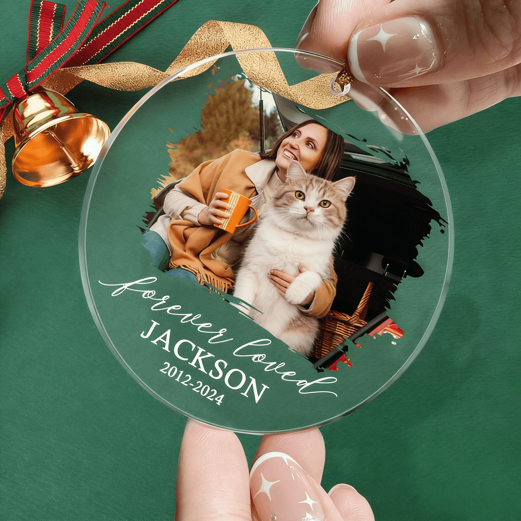 personalized cat photo ornament loss of cat gift display keepsake