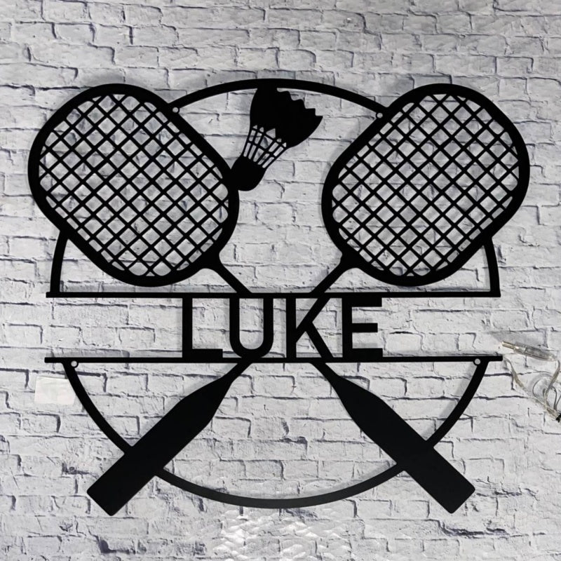 Personalized Metal Badminton Wall Lamp – Custom LED Sports Wall Decor for Badminton Lovers, Game Room, Gym, Kids’ Bedroom, or Home Office Gift 494656 - DiyGiftly