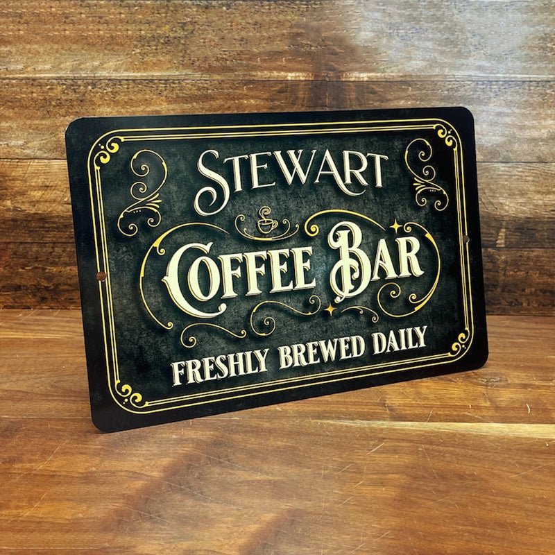 Personalized Metal Coffee Bar Sign – Custom Name Wall Art, Kitchen, Home Coffee Station, Coffee Lover Gift, Housewarming Present, Rustic Metal Wall Decoration 77337856 - DiyGiftly