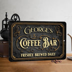 Personalized Metal Coffee Bar Sign – Custom Name Wall Art, Kitchen, Home Coffee Station, Coffee Lover Gift, Housewarming Present, Rustic Metal Wall Decoration 77337856 - DiyGiftly