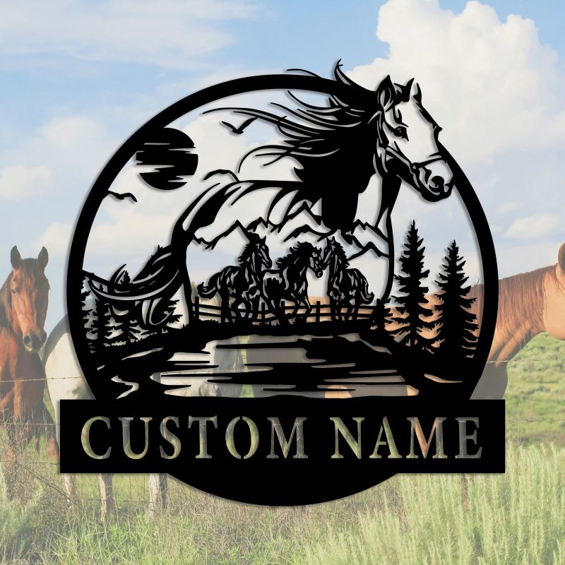 Personalized Metal Horse Name Tag – Custom Stable Plate, Barn Door Sign, Equestrian Gift, or Farmhouse Animal Decoration 2708864 - DiyGiftly