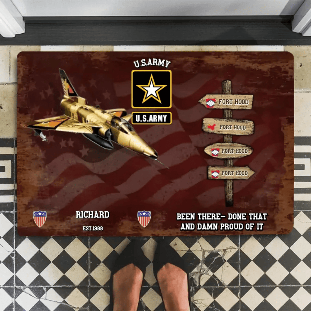 Personalized Military Service Journey WorldTour Mat - Custom Gift For Veterans 711095 - D - DiyGiftly