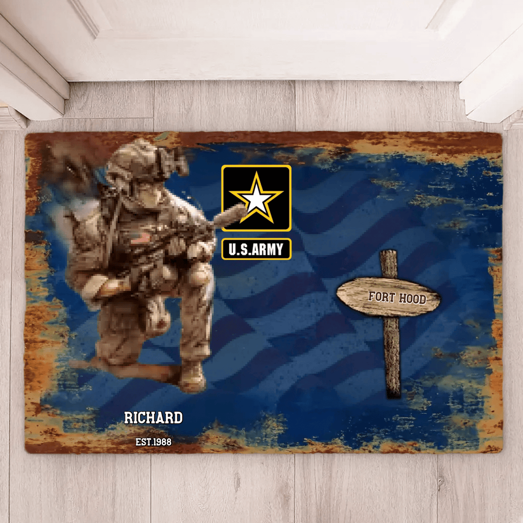 Personalized Military Service Journey WorldTour Mat - Custom Gift For Veterans 711095 - D - DiyGiftly