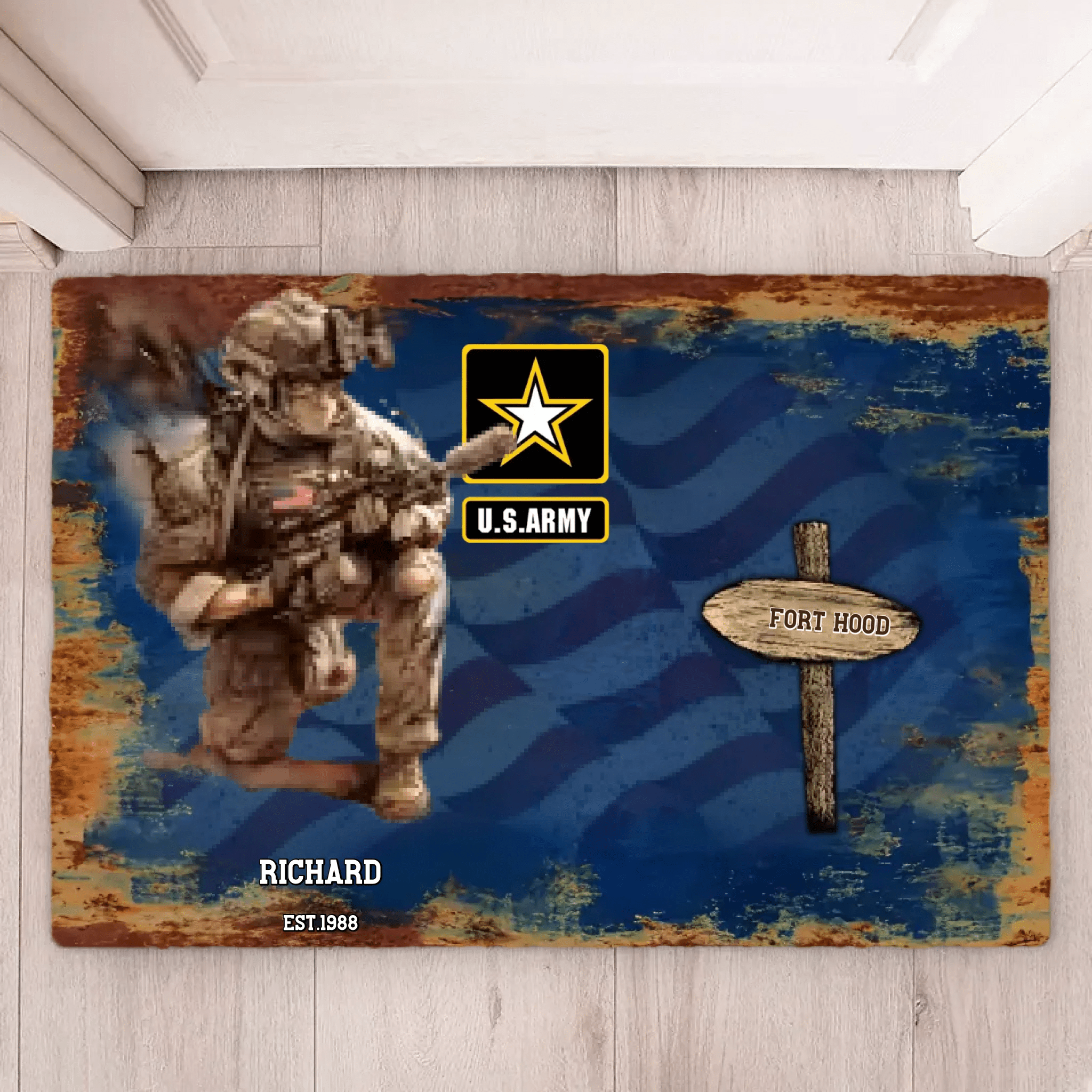 Personalized Military Service Journey WorldTour Mat - Custom Gift For Veterans 711095 - D - DiyGiftly