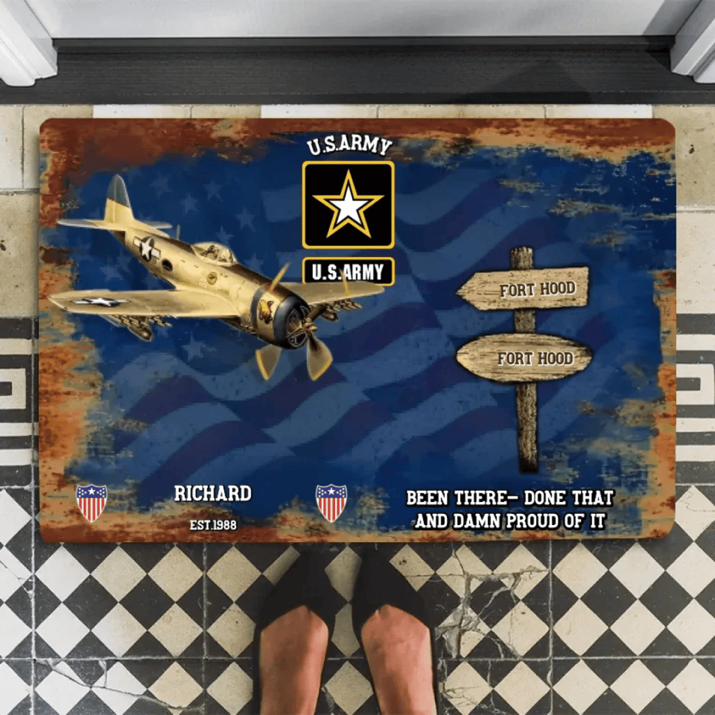 Personalized Military Service Journey WorldTour Mat - Custom Gift For Veterans 711095 - D - DiyGiftly