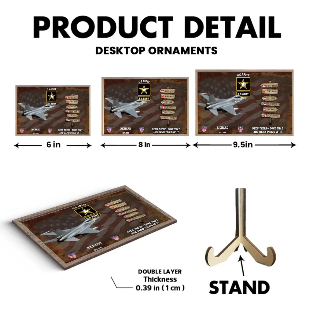 Personalized Military Service Journey WorldTour Personalized Custom Wooden Plaque - Custom Gift For Veterans 711095 - DiyGiftly