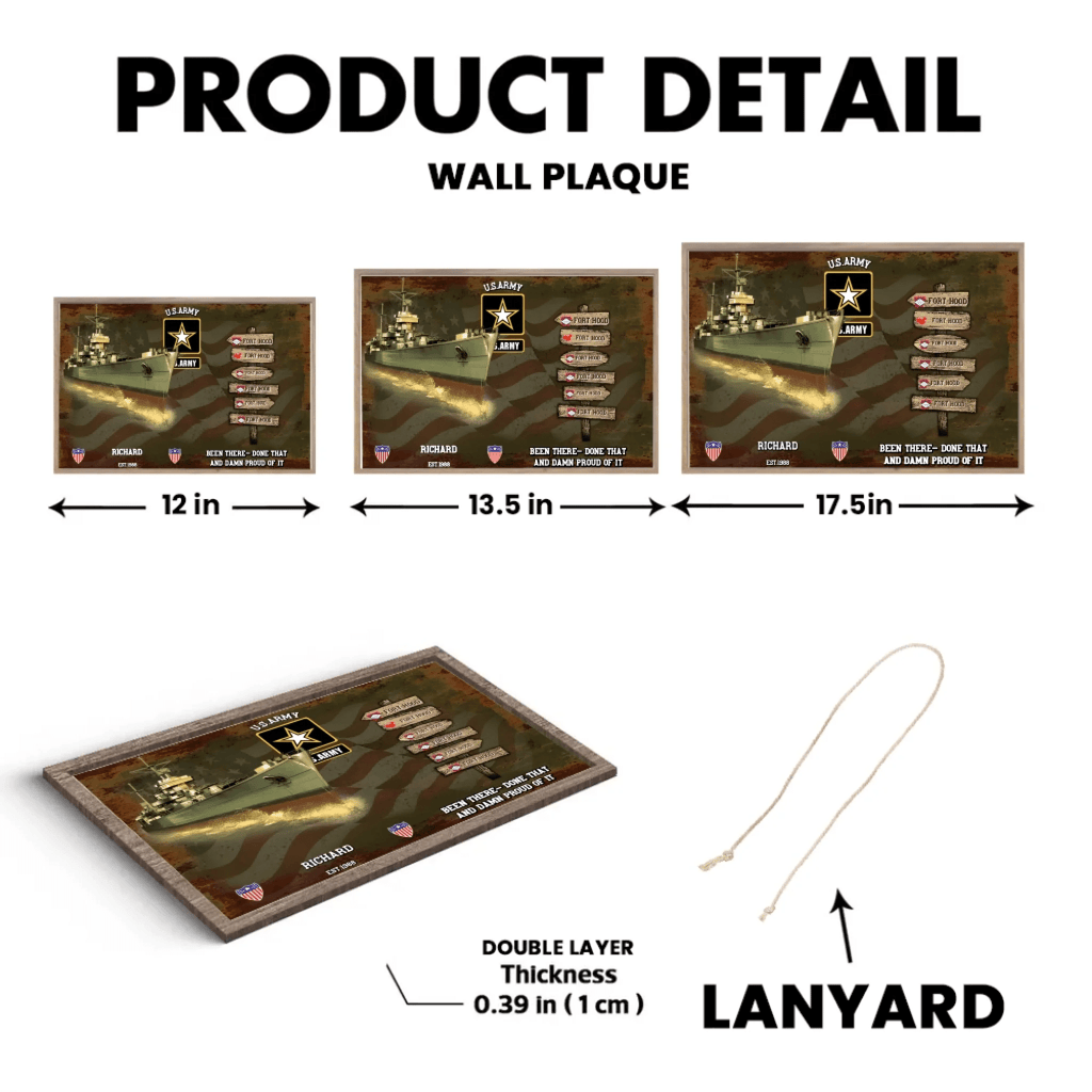 Personalized Military Service Journey WorldTour Personalized Custom Wooden Plaque - Custom Gift For Veterans 711095 - DiyGiftly