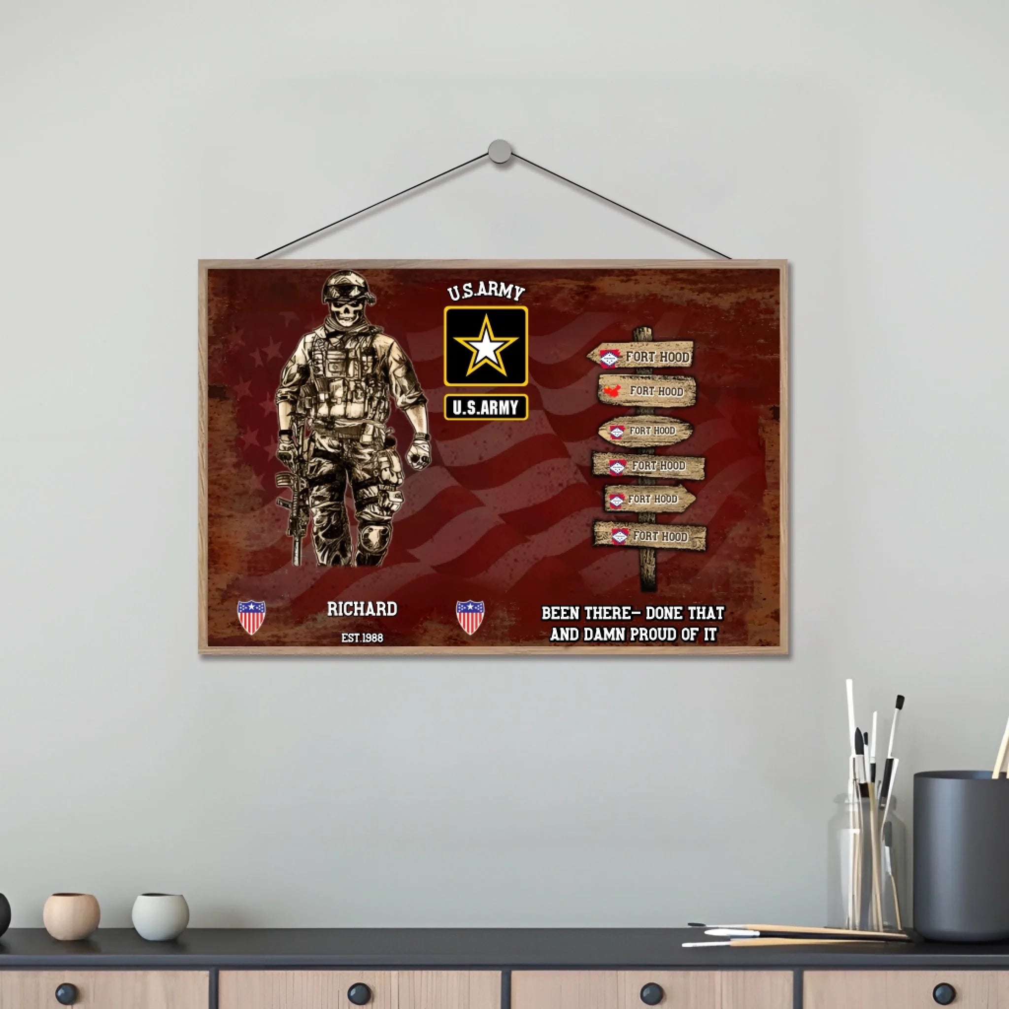 Personalized Military Service Journey WorldTour Personalized Custom Wooden Plaque - Custom Gift For Veterans 711095 - DiyGiftly