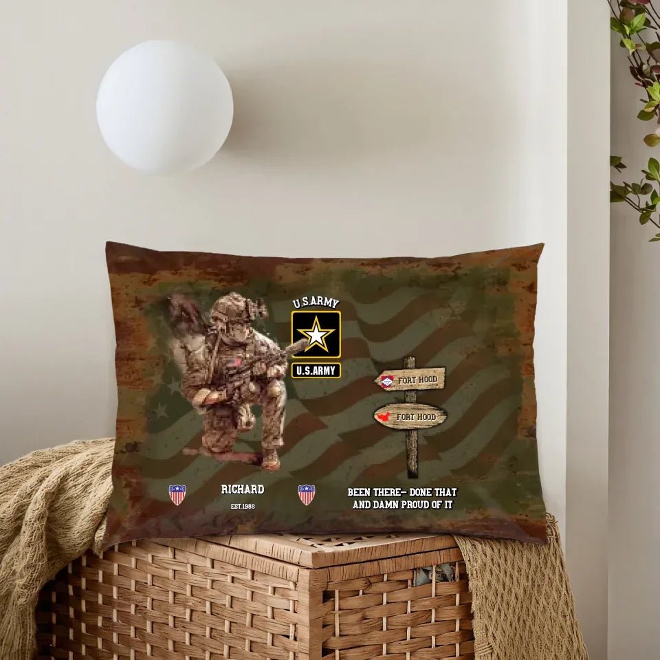 Personalized Military Service Journey WorldTour Pillow - Custom Gift For Veterans 714534 - B - DiyGiftly