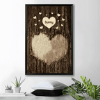 mom dad grandma grandpa heart on trunk family tree artwork canvas christmas gift