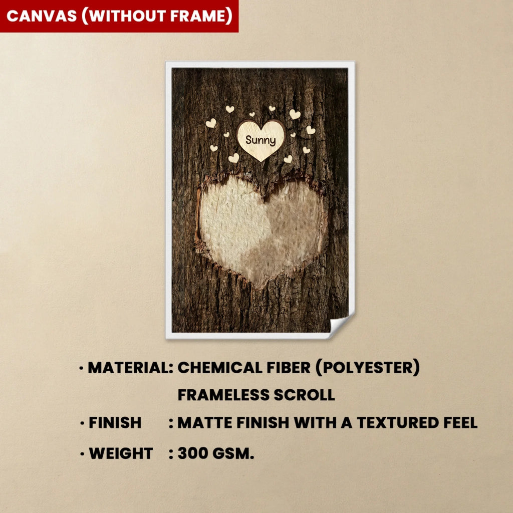 personalized canvas mom dad grandma grandpa heart on trunk family tree artwork christmas gift
