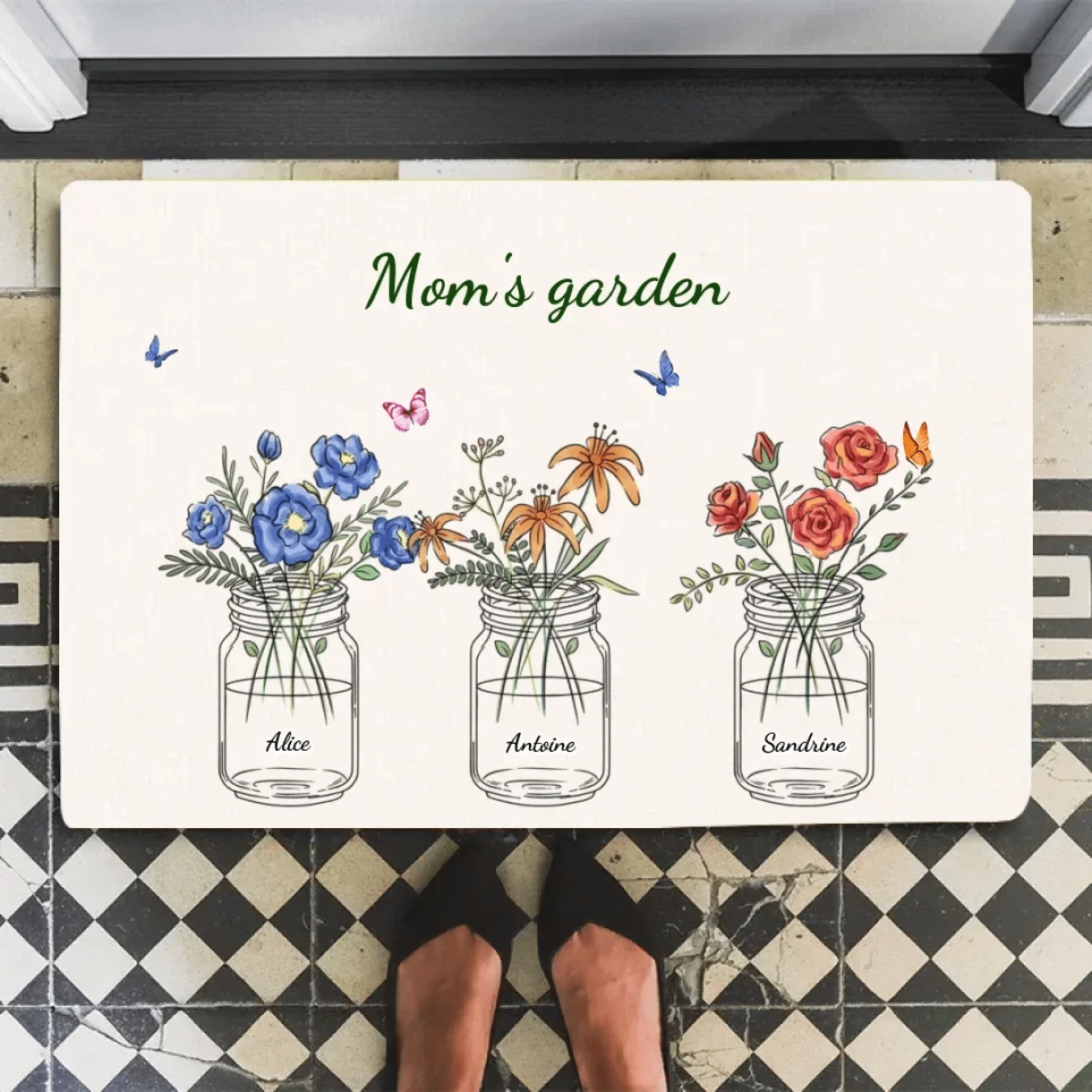 Personalized Mom's Garden Doormat 722879 - D - DiyGiftly