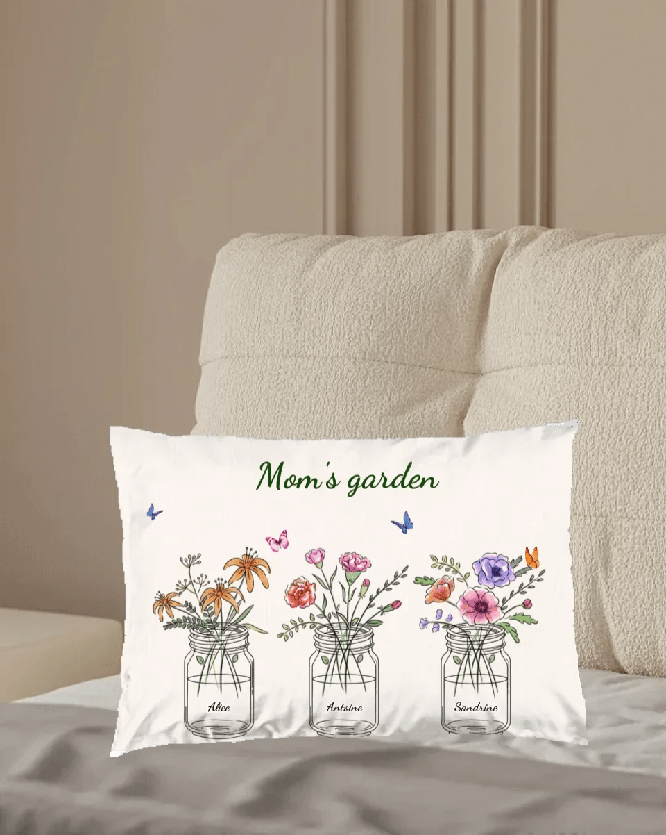 Personalized Mom's Garden Pillow 722879 - B - DiyGiftly