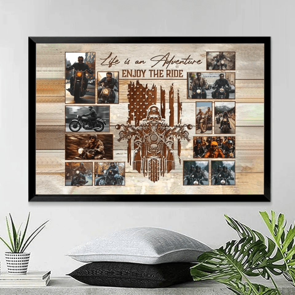 Personalized Motorcycle Collage Canvas Poster, Best Gift For Motorcycle Riders 748547 - 748512 - DiyGiftly