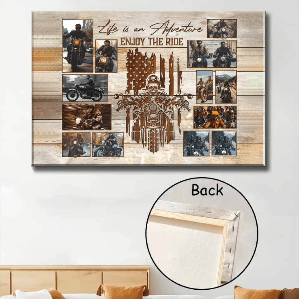 Personalized Motorcycle Collage Canvas Poster, Best Gift For Motorcycle Riders 748547 - 748512 - DiyGiftly