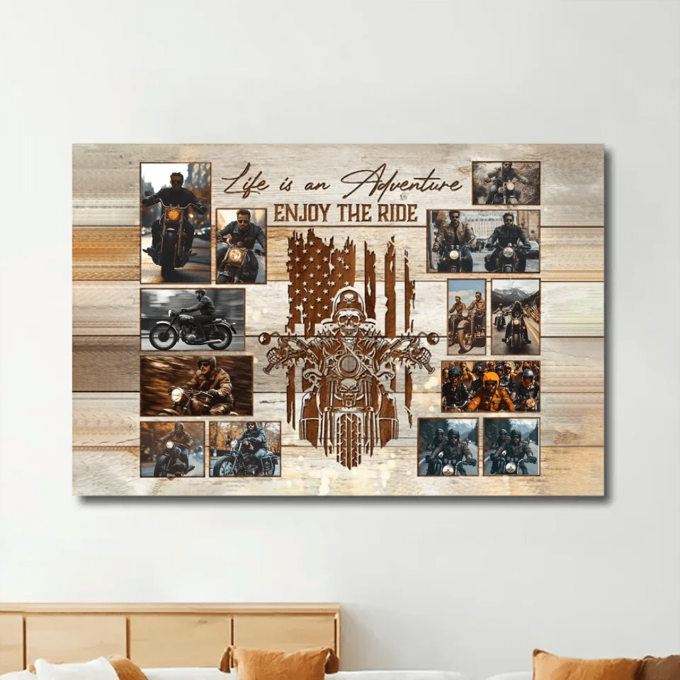 Personalized Motorcycle Collage Canvas Poster, Best Gift For Motorcycle Riders 748547 - 748512 - DiyGiftly