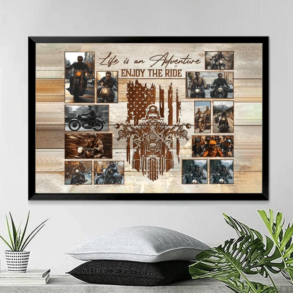 Personalized Motorcycle Collage Canvas Poster, Best Gift For Motorcycle Riders 748547 - 748512 - DiyGiftly