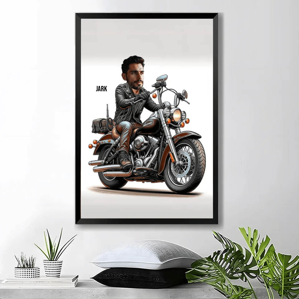Personalized Motorcyclist Cartoon Portrait - Motorcyclist Portrait, Gift for Motorcyclist 741732 - 741807 - DiyGiftly