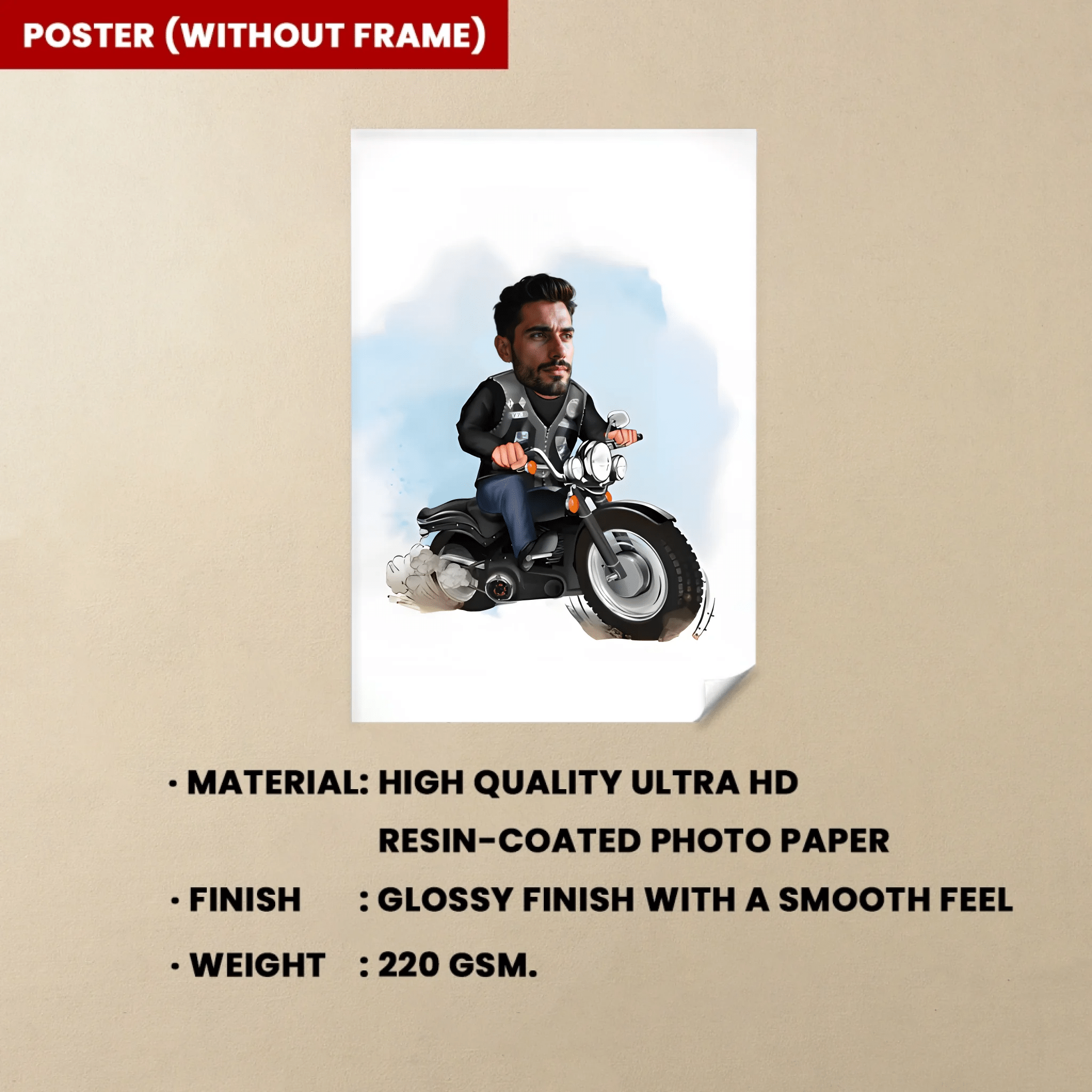 Personalized Motorcyclist Cartoon Portrait, Motorcyclist Portrait, Gift for Motorcyclist, Motorcyclist Caricature, Caricature from Photo 741847 - 741848 - DiyGiftly