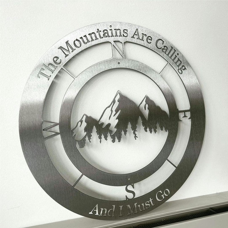 Personalized Mountain Compass Metal Sign – Custom Wall Plaque for Cabin, Lodge, Adventure Room, or Outdoor Decor Gift 00759296 - DiyGiftly